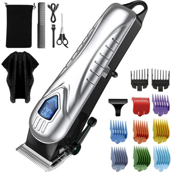 Hair Clippers for Men,5 Hours Cordless Hair Cutting Kit with 10Combs,LED Display - Picture 1 of 6